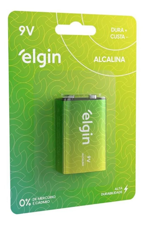 Bateria 9V Alcalina – Elgin