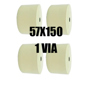 Bobina para Máquina de Ponto Amarela 57×150 1 Via Caixa com 4 Unidades – Regispel