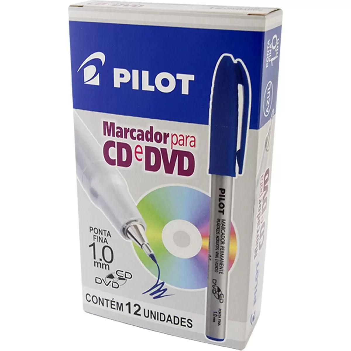 Caneta CD DVD Azul 1.0 Caixa 12 Unidades – Pilot