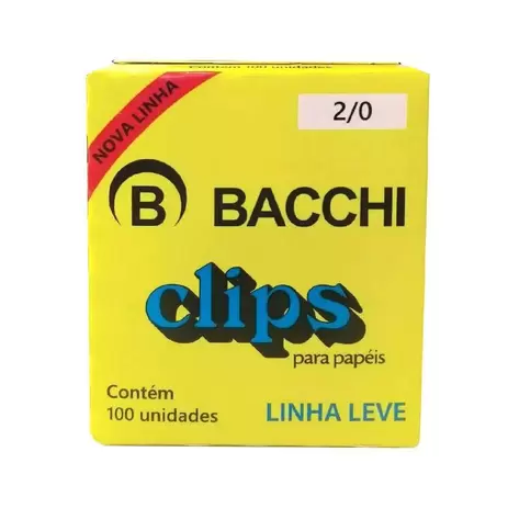 Clips Galvanizado 2/0 Caixa 100 Unidades – Bacchi
