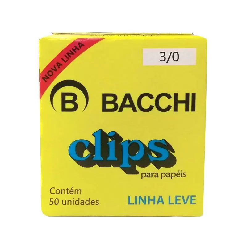 Clips Galvanizado 3/0 Caixa 50 Unidades – Bacchi