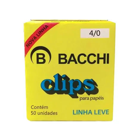 Clips Galvanizado 4/0 Caixa 50 Unidades – Bacchi