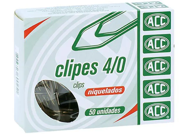 Clips Niquelado 4/0 Caixa 50 Unidades – ACC