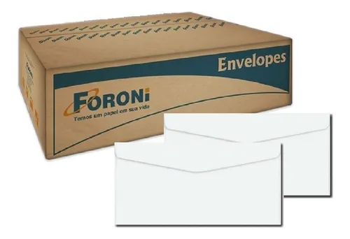 Envelope 11×22 Branco sem Janela 1000 Unidades – Foroni