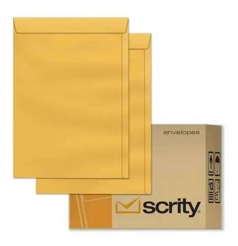 Envelope 22×32 Kraft Ouro 250 Unidades – Scrity