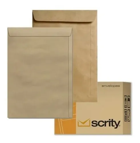 Envelope 26×36 Kraft Natural 250 Unidades – Scrity