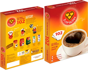 Filtro de Papel para Café 102 Pacote 30 Unidades – 3 Corações