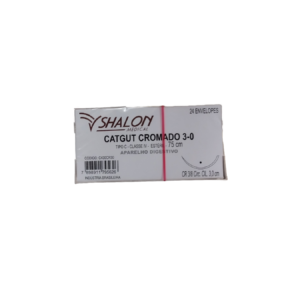 Fio de Sutura Catgut Cromado 3-0/4-0 c/ag.3 cr 24 Envelopes – Shalon