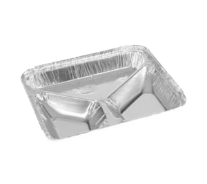 Marmita de Alumínio com Tampa de Papelão com 3 Divisórias Y Caixa 100 Unidades – Takente