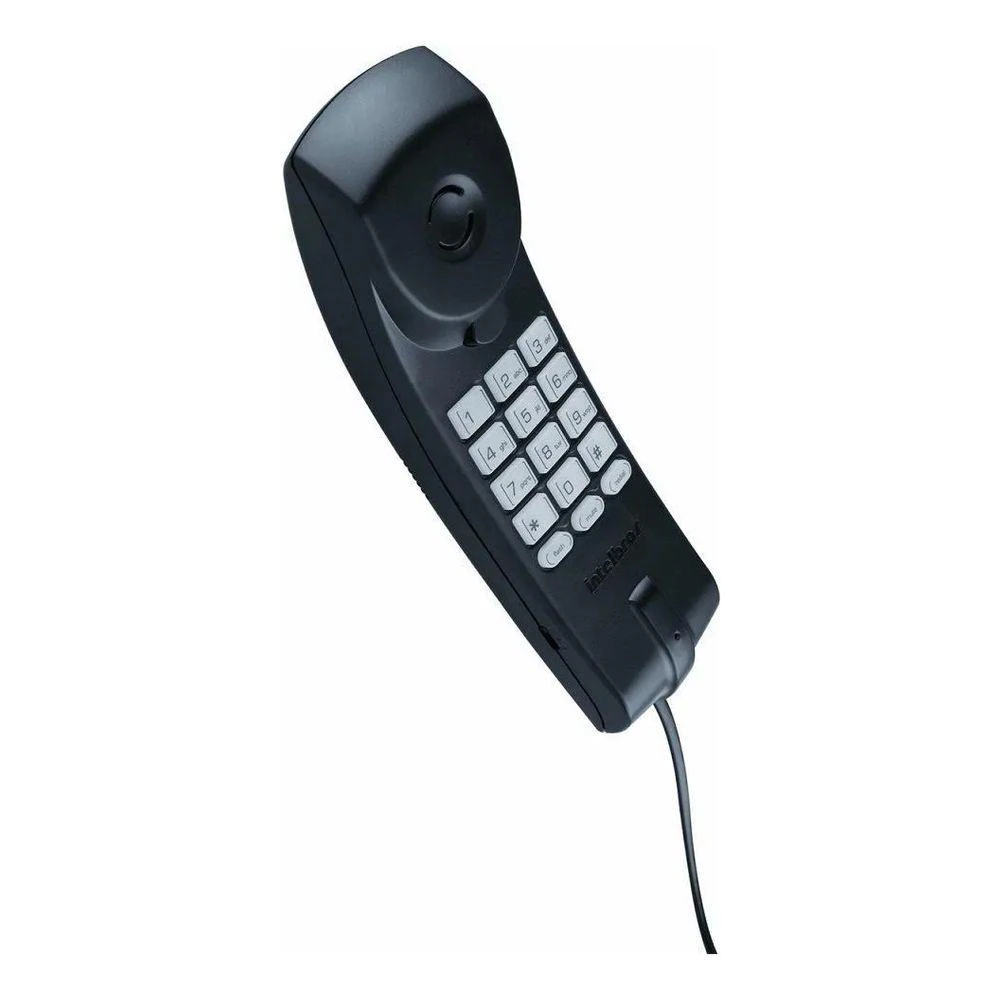 Telefone Fixo (Tipo Gôndola) com Fio TC20 Preto Sem Chave – Intelbras