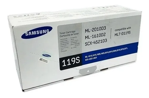 Toner Samsung Preto MLT-D119S ML-2010D3 ML-1610D2 SCX-4521D3 – Samsung